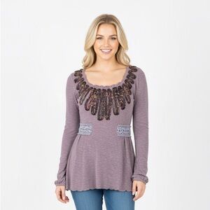 Zba purple boho top size medium